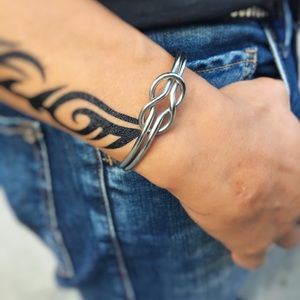 Knotted Open Cuff Bracelet